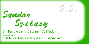 sandor szilasy business card